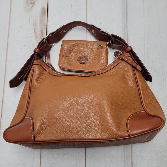 Dooney and Bourke Harrison hobo shoulder bag Brown leather crescent - Picture 2 of 10
